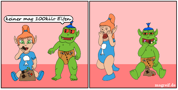 Cartoon: Magfaba -1- 100 Kilo Elfe 1