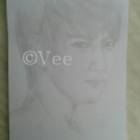 First sketch of a famous korean idol