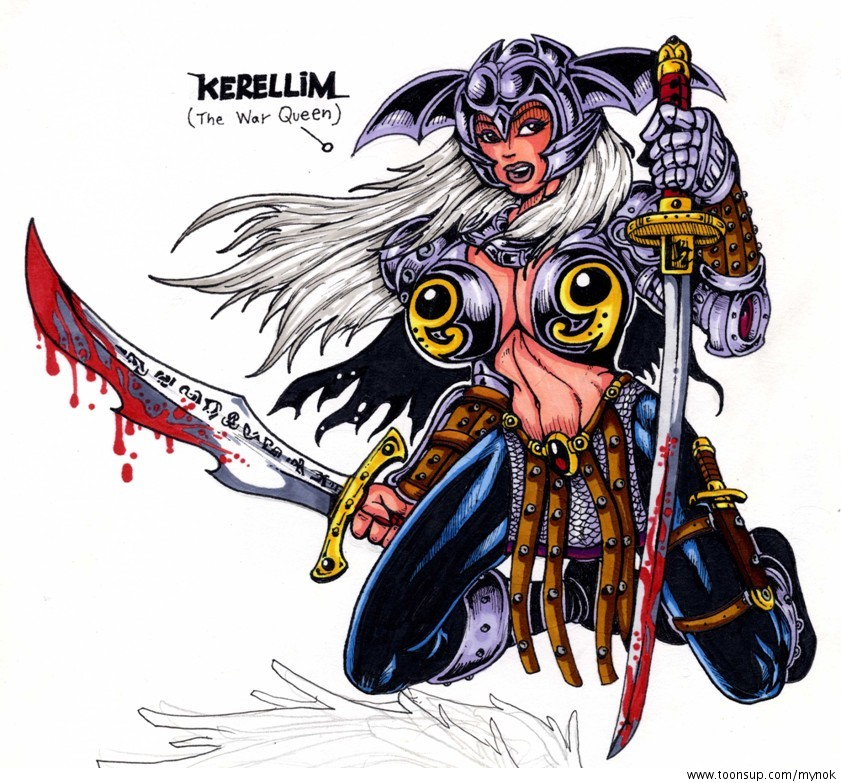 Concept Art / Character Design: Kerellim, the War-Queen from 'Yor & Kryl' 1