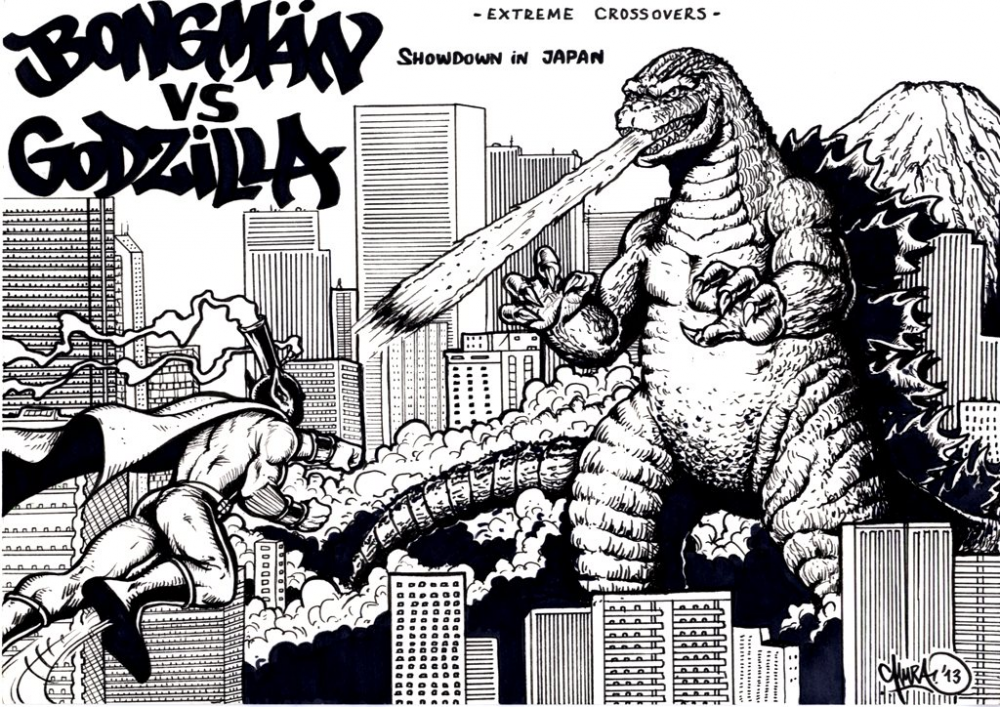Illustration: Fanart: BONGMÄN vs GODZILLA 1