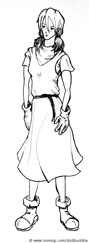 Illustration: Mia, 16, ältestes Kind im Waisenhaus ( Liz Szene, Kapitel 8- 12) 1