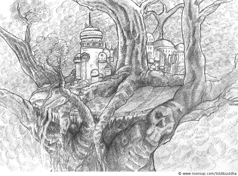 Illustration: Baumgarden - Tempel zur Himmelskrone 1
