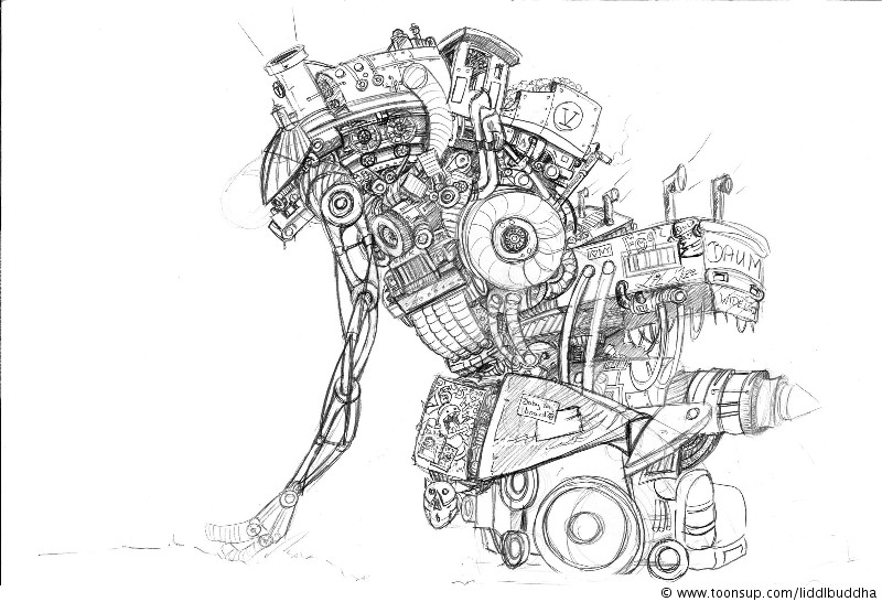 Concept Art / Character Design: robot to nature 1