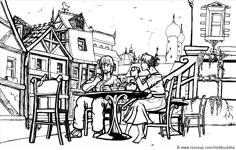 Concept Art / Character Design: Cofé Time - Brothers of Oceans (geinkt) 1
