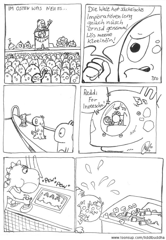 Comic: Ostdeutsche Aliens (Inking-Version) 1