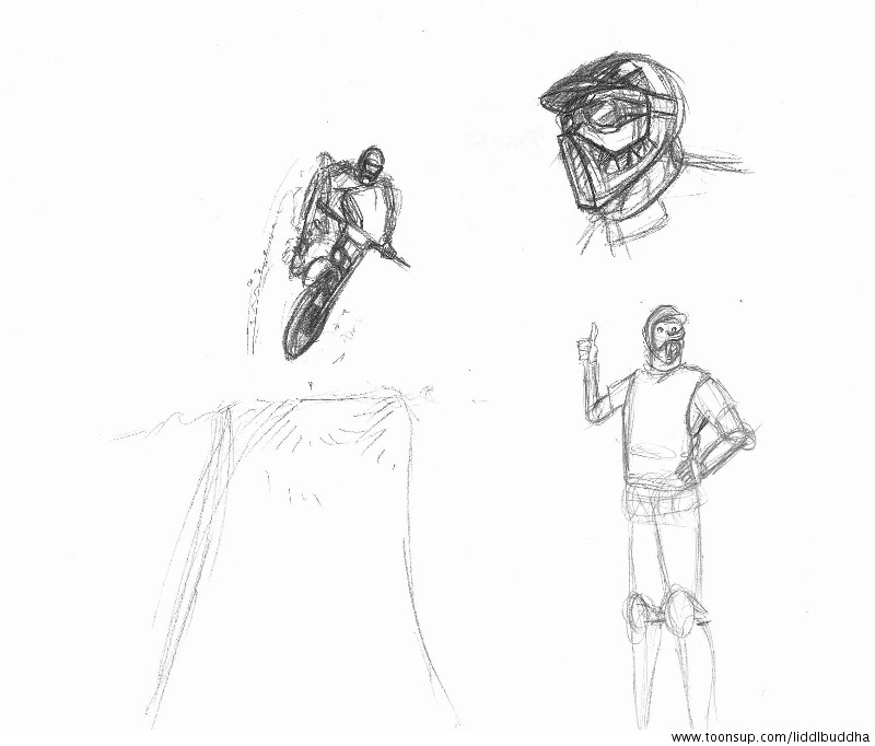 Concept Art / Character Design: Skizzen vom Motocross 2