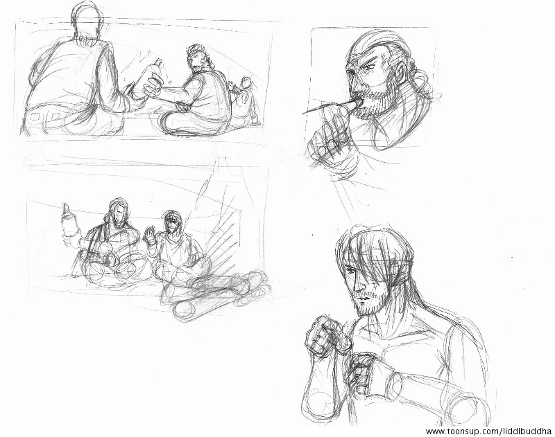 Concept Art / Character Design: Szenenplanung: Am Lager 2