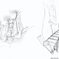 Concept Art / Character Design: Vor und hinter dem Wasserfall... 1