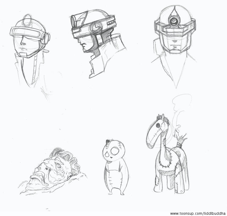 Concept Art / Character Design: Skizzen (und ein FanArt, angefangen) 2