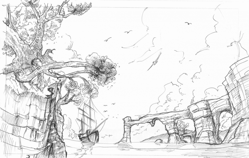 Concept Art / Character Design: Eine Bucht und U-Bahn fahren 1