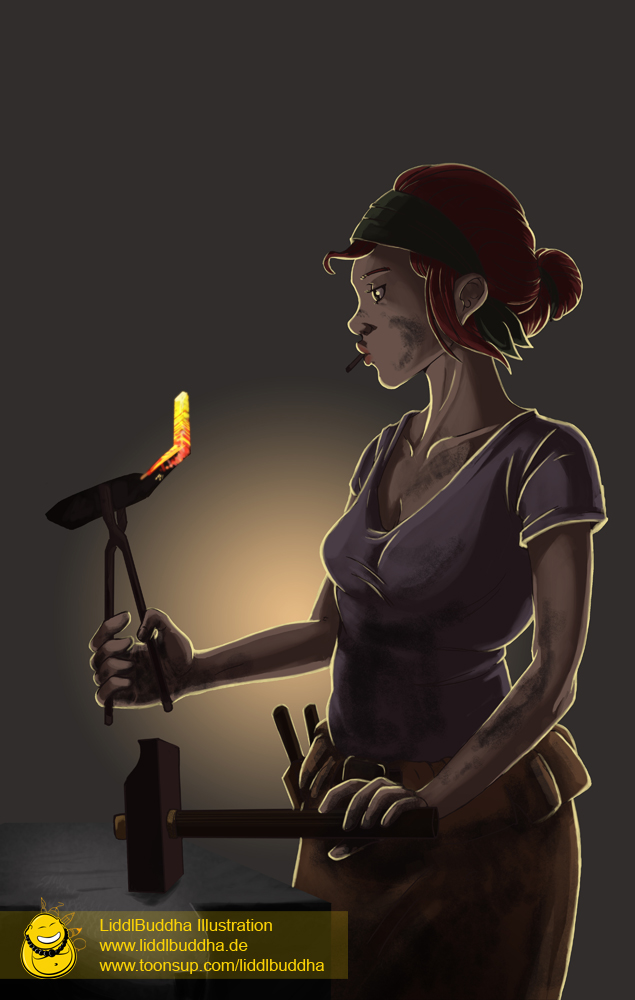 Illustration: WIP: Die Schmiedin 2