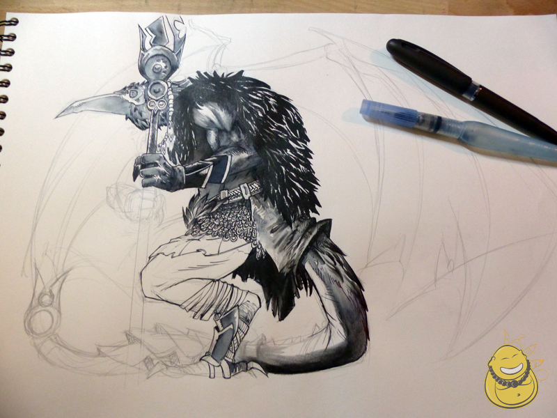 Illustration: WIP - Harpie oder Gargoyle? 2