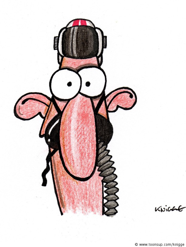 Cartoon: Mr. Mach- der Pilot 1