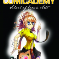 Comicademy Girl and Logo