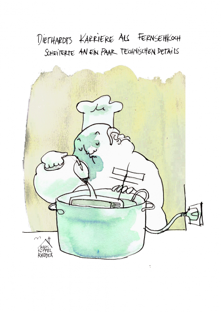 Cartoon: Fernsehkoch 1