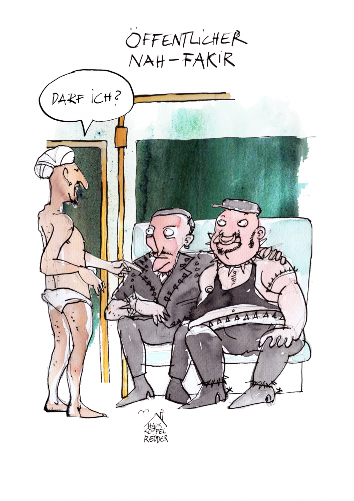 Cartoon: Öffentlicher Nah-Fakir 1