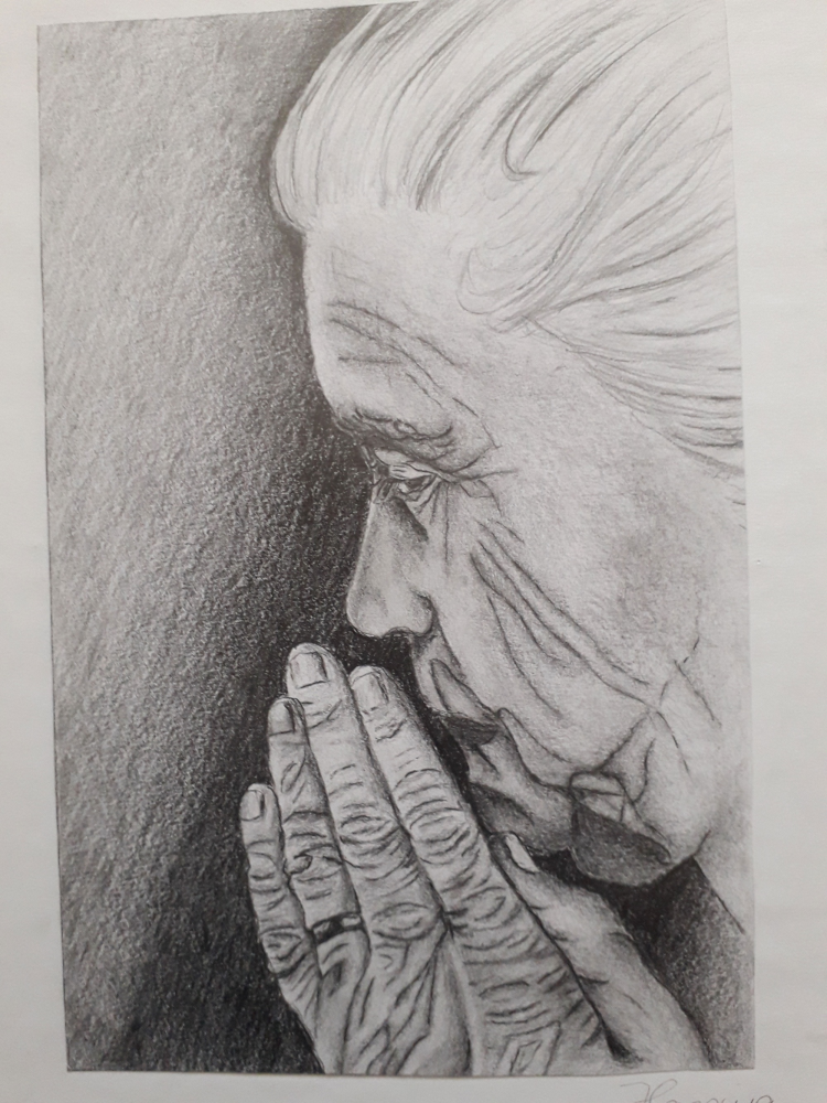 Illustration: Frau mit Falten 1
