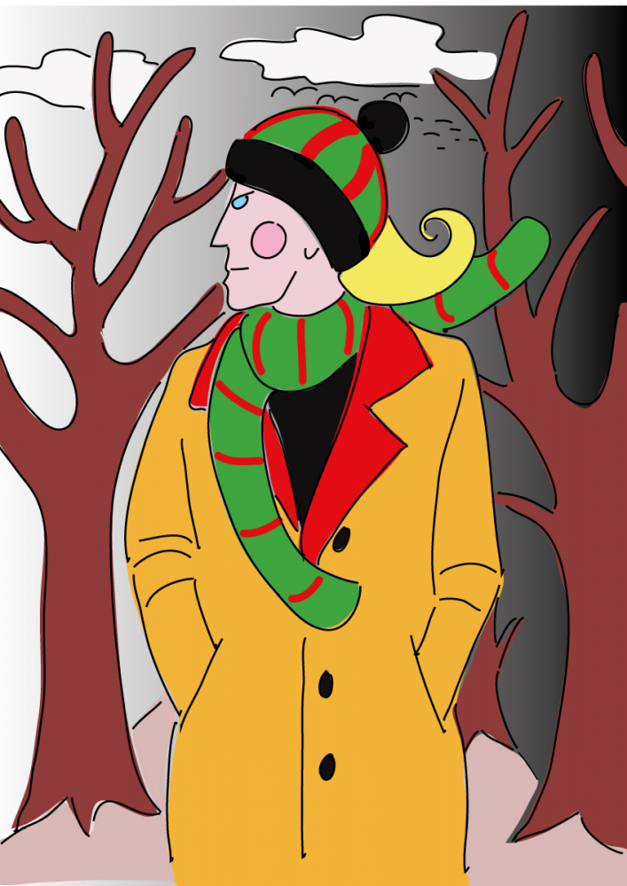 Illustration: Winterspaziergang 1