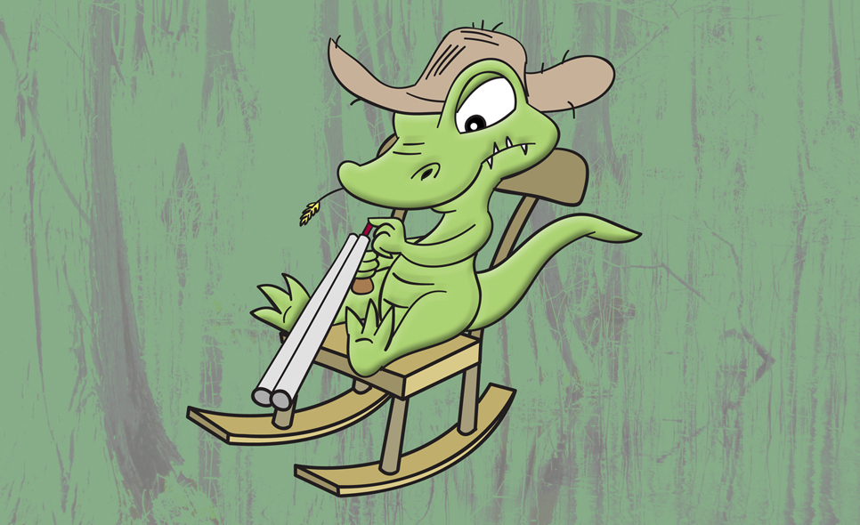 Illustration: Gator with a gun 1