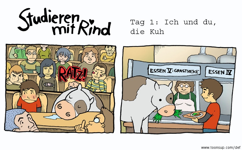 Comic: Studieren mit Rind: Tag 1 3