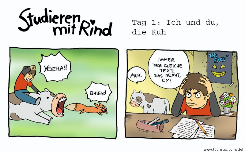 Comic: Studieren mit Rind: Tag 1 4