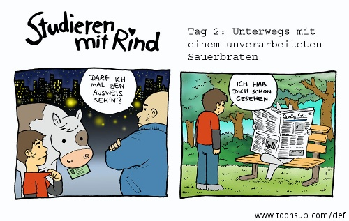 Comic: Studieren mit Rind: Tag 2 2