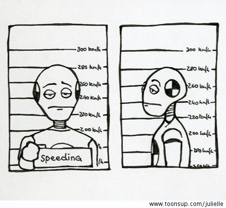Cartoon: Crashy auf der Autobahn... 5