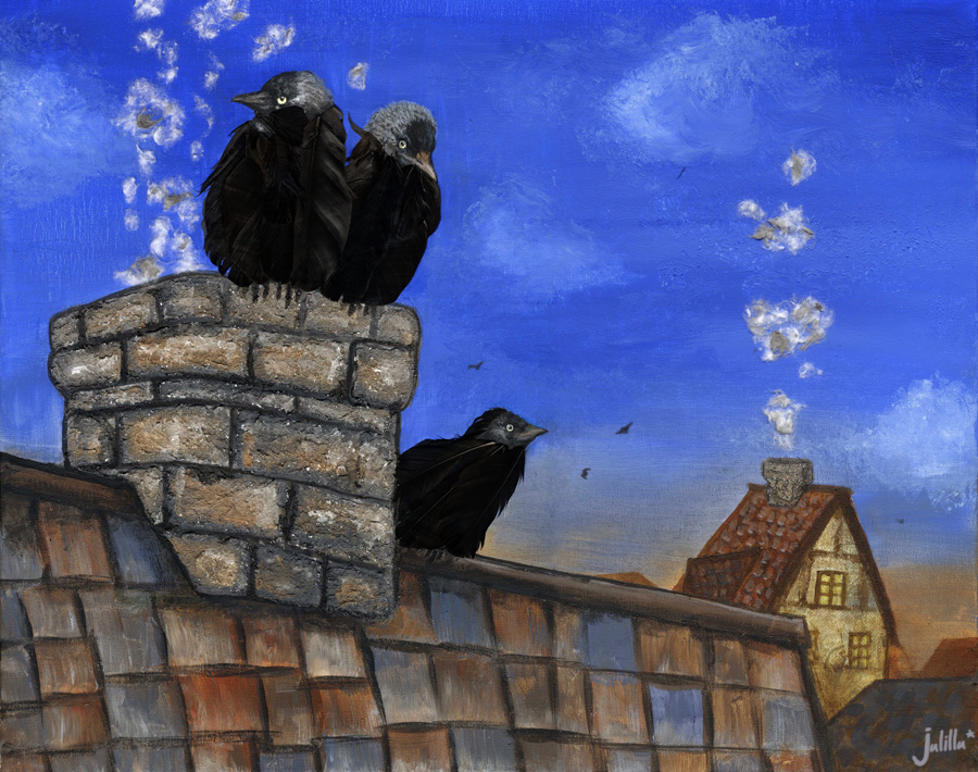 Anderes: Jackdaws on the Roof 1