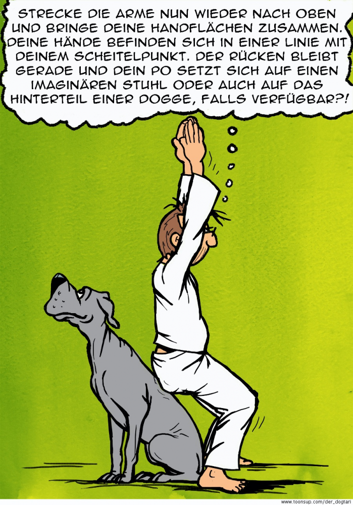 Cartoon: Yoga mit Stuhl und Dogge Teil 2 1