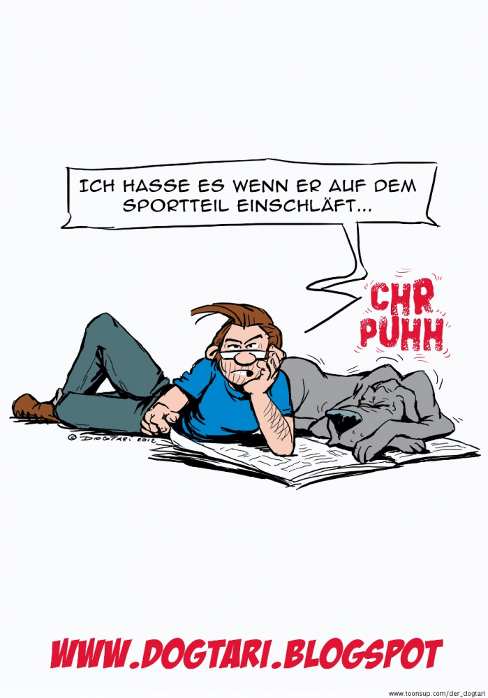 Cartoon: Schlaf Sport mit Dogge 1