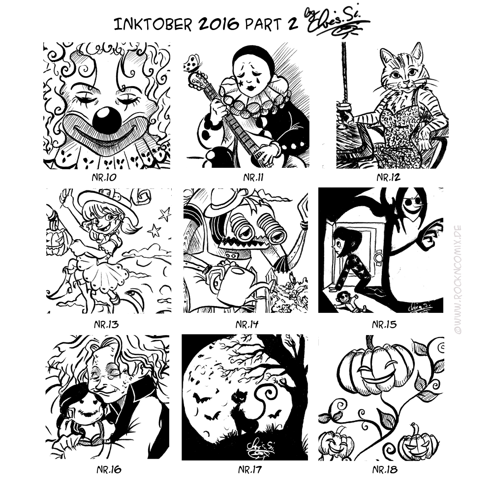 Illustration: Inktober 2016 Zusammenfassung 2
