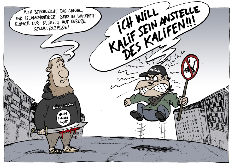 Cartoon: Hooligans gegen Salafisten 1