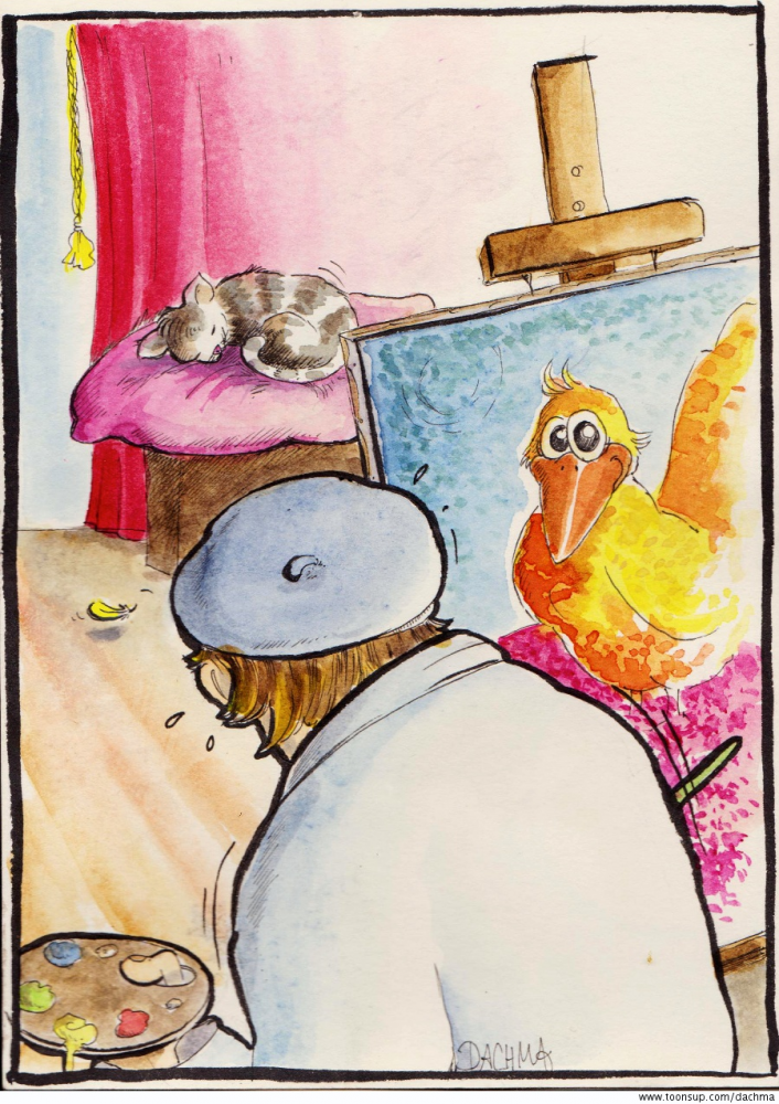 Cartoon: Der gelbe Vogel 1