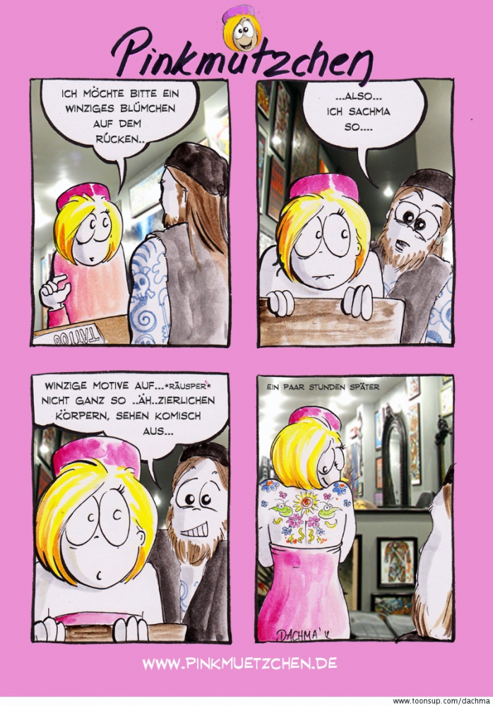 Comic: Pinkmützchen - lässt sich tätowieren 1