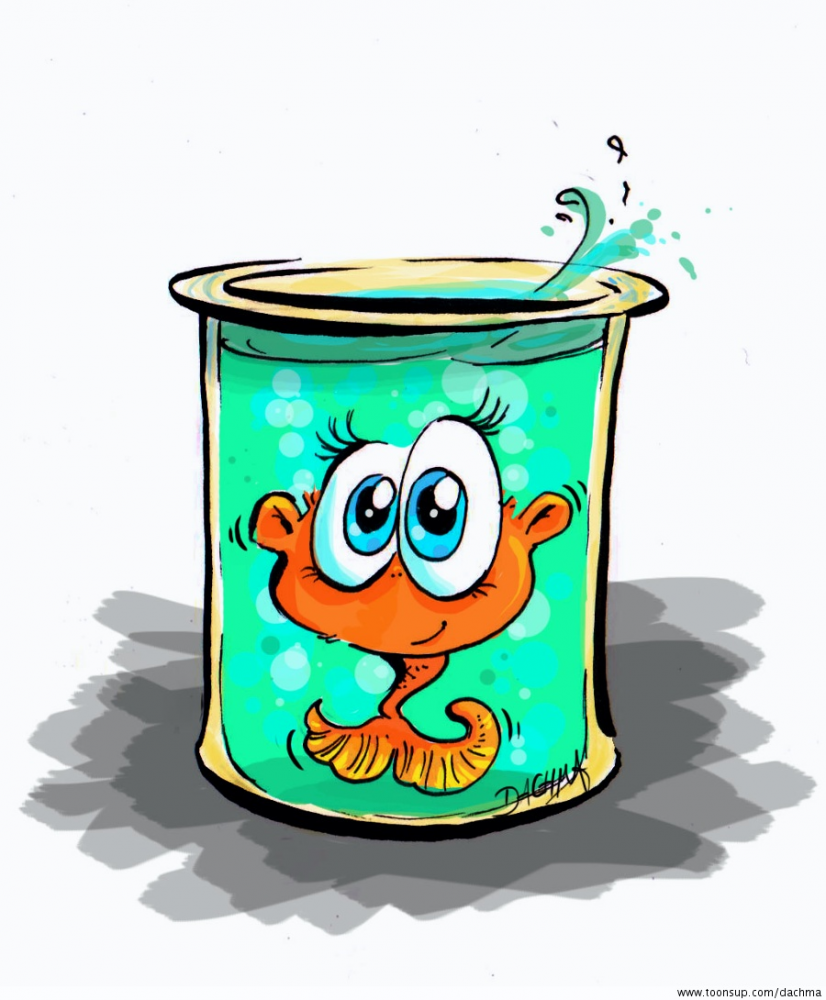 Illustration: Goldfisch im Glas (oder so) 1