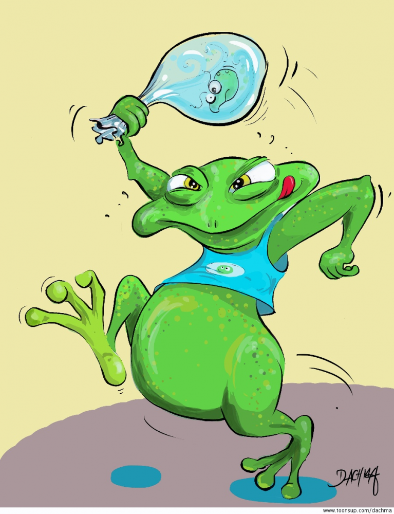 Cartoon: Wasserflohweitschleudern 1