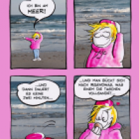 Pinkmützchen ist am Meer