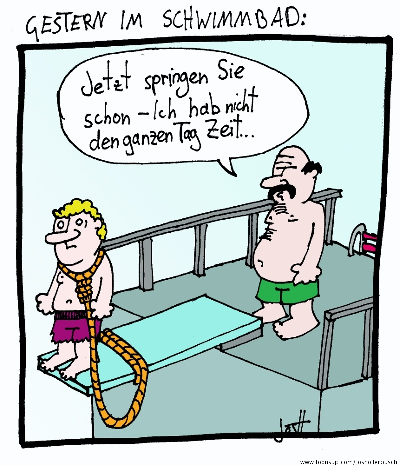 Cartoon: Schwimmbad 1