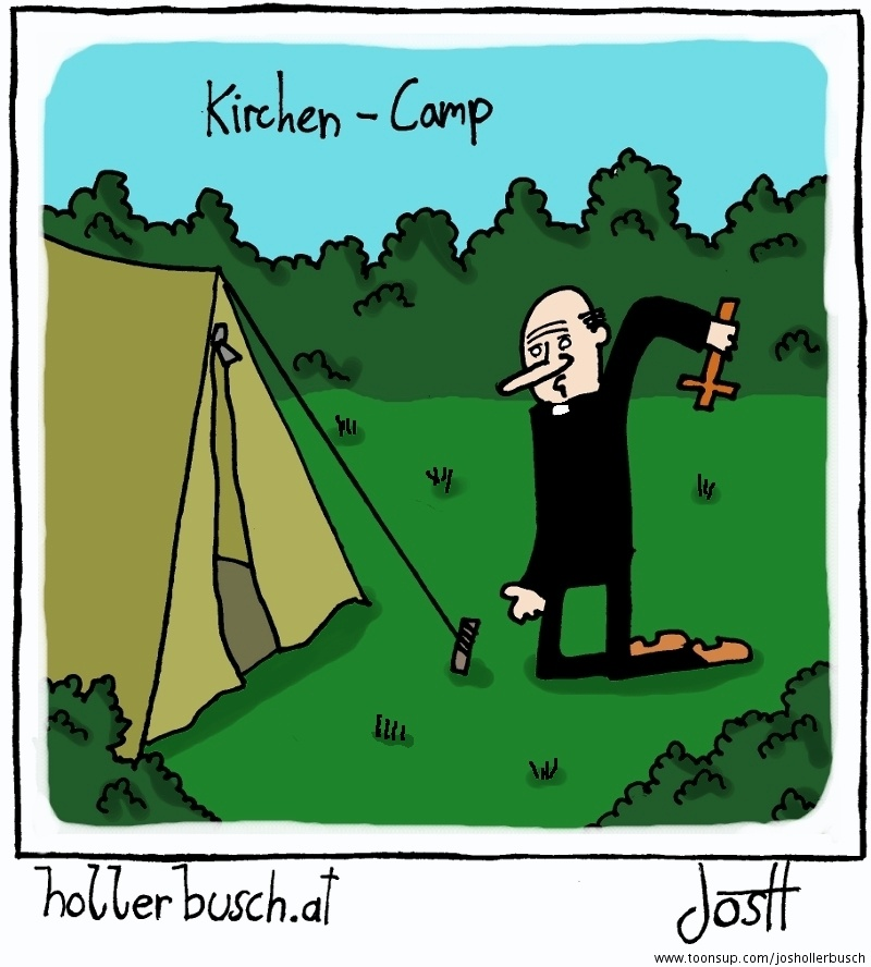 Cartoon: Kirchencamp 1