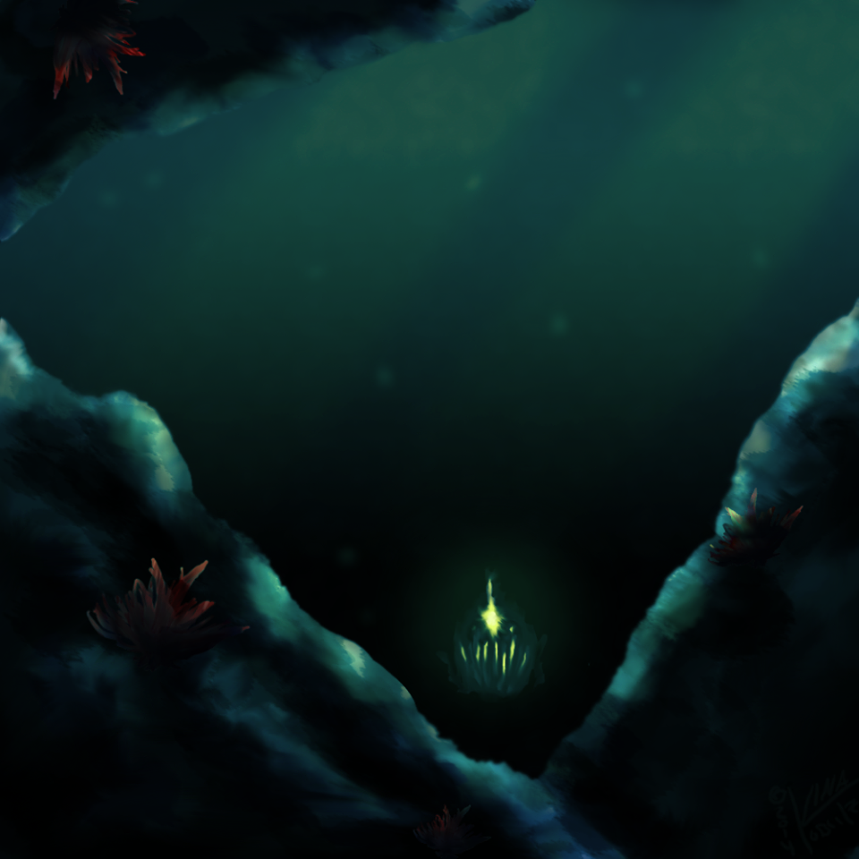 Concept Art / Character Design: Underwater Cave Concept 1