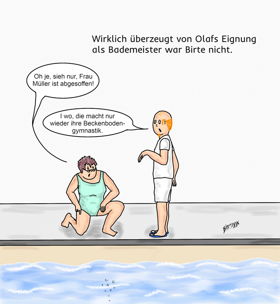 Cartoon: Beckenbodengymnastik 1