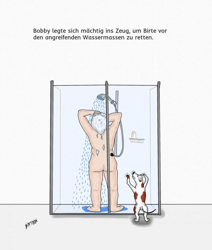 Cartoon: Unter der Dusche 1