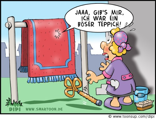 Cartoon: Teppichklopfen 1