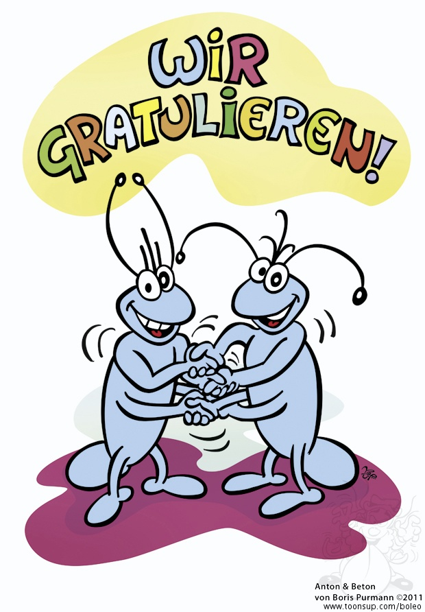 Cartoon: Anton & Beton Glück-Wunsch-Karten 1