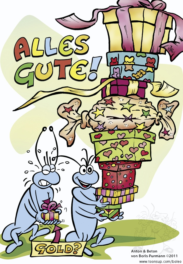 Cartoon: Anton & Beton Glück-Wunsch-Karten 6