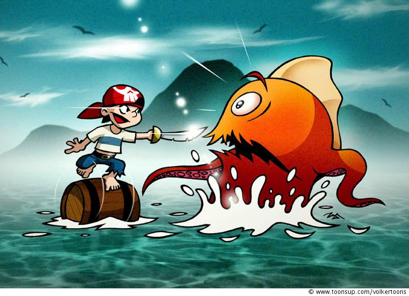 Illustration: Billy vs. Fischmonster 1