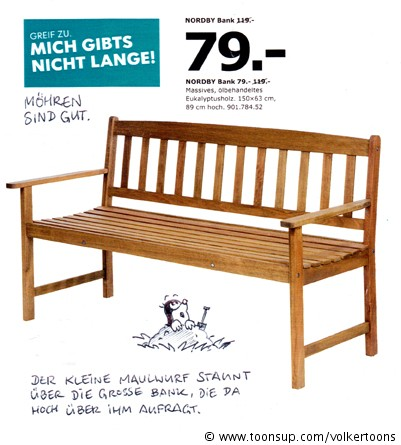 Illustration: Maulwurfs die auf Bänke starren 1