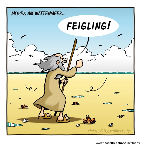 Cartoon: Moses vs. Wattenmeer 1