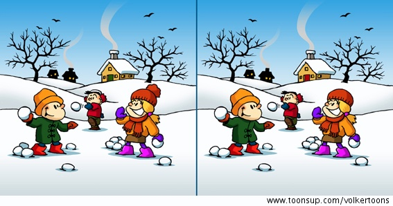 Illustration: Schneeballschlacht 1