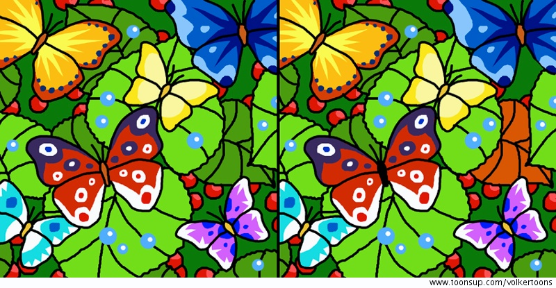 Illustration: Fehlersuchbild: Schmetterlinge 1